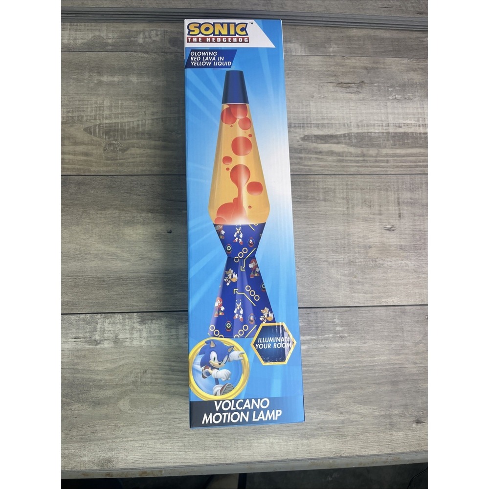 Sonic the Hedgehog Lava Lamp Motion Light Red Lava Yellow Liquid Retro New